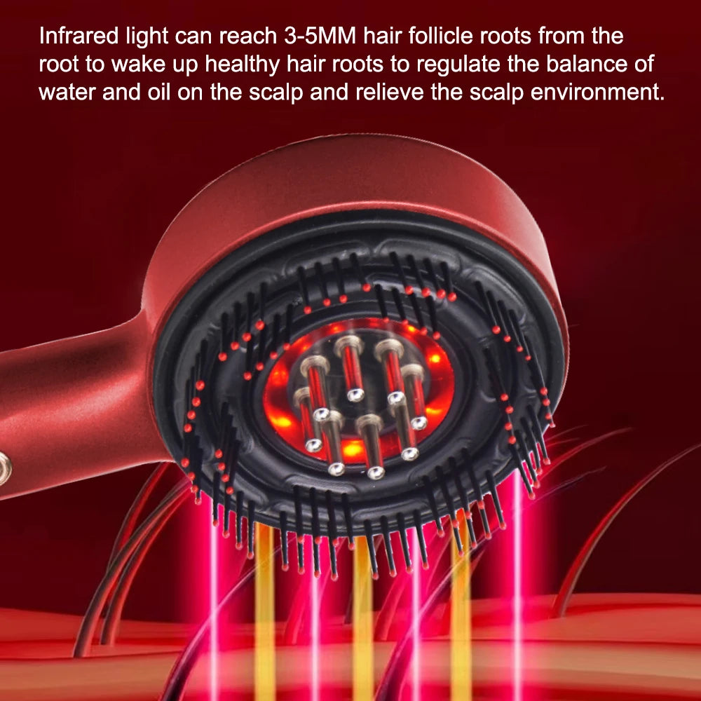 2025 Trendy Electric Hair Brush Head Massager with Red Light Oil Applicator & Growth Loss Prevention for Scalp Care