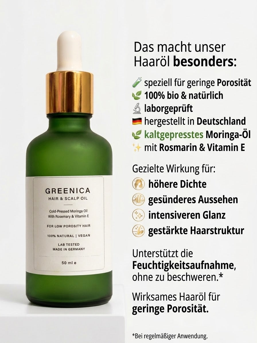 GREENICA Bio Haaröl für geringe Porosität – 50ml