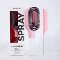 2pcs Hair Spray Comb with Rat Tail Comb Anti-Static Portable Hairbrush with Refillable Bottle Frizz Control Hair Styling Tools
